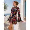 Short floral A-line dress romantic Side slit view A-line | Short dresses | Buscarmoda