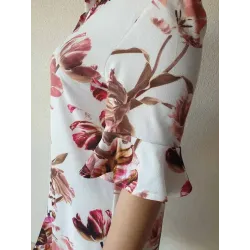 Vestido midi floral rosa detalle manga | Vestidos | Buscarmoda