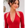 vestido rojo hombros descubiertos corto ajustado detalle escote | Vestidos cortos | Buscarmoda
