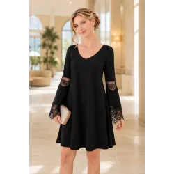 vestido negro mini elegante frontal | Vestidos cortos | Buscarmoda