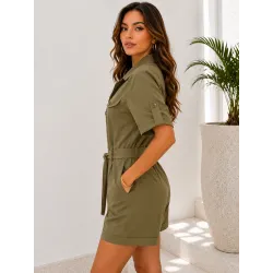 Summer short playsuit women safari style side view | Short playsuit | Buscarmoda