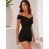 Off shoulder playsuit side view | Short playsuit | Buscarmoda