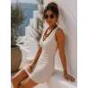 Beige fitted dress side view | Short dresses | Buscarmoda