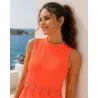 Orange overlay bodice detail front view | Short dresses | Buscarmoda