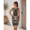 Vestido ajustado barroco beige vista frontal | Vestidos cortos | Buscarmoda
