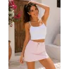 Stretch satin cotton skirt for women front view