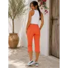 Pantalón Naranja de Satén vista trasera %separator% Pantalones Pirata %separator% Buscarmoda