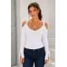 Top Manga Larga sin Hombros vista principal con hombros descubiertos y tirantes con lazada | Tops | Buscarmoda