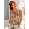 Floral Pink Blouse with Lace featuring embroidered sheer mesh, floral embroidery and blush pink inner camisole