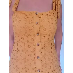 Strappy embroidered women dress eyelet embroidery detail | Short dresses | Buscarmoda