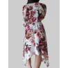 Vestido floral asimétrico mujer lateral | Vestidos | Buscarmoda