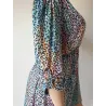Detalle manga vestido midi animal print asimétrico | Vestidos midi | Buscarmoda