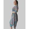 Vestido midi animal print asimétrico vista lateral | Vestidos midi | Buscarmoda