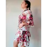 Vestido floral cuello mao vista lateral fluida | Vestidos cortos | Buscarmoda