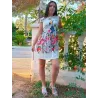 Vestido corto blanco estampado floral vista frontal | Vestidos cortos | Buscarmoda