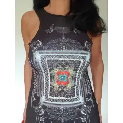 Short Dress with Front Print  - 2