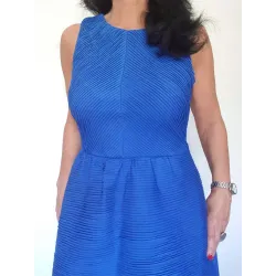 Short Pleated Blue Dress  - 1