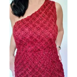 Vestido corto rojo elegante un hombro vista escote | Vestidos cortos | Buscarmoda