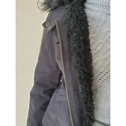 Cotton jacket women mid-season with detachable faux fur shearling inner lining | JACKETS | BUSCARMODA