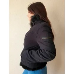 Cotton jacket women mid-season with detachable faux fur with welt pockets | JACKETS | BUSCARMODA