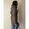 Parka caqui mujer invierno con capucha pelo largo espalda encolada | PARKAS | BUSCARMODA