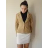 Chaqueta Pana Beige Mujer Semientallada cierre con dos botones de pasta | CHAQUETAS | BUSCARMODA