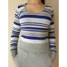 Striped V-neck jumper  - 1