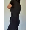 Mono negro largo mujer cintura elástica y pantalón recto vista espalda | Monos largos | Buscarmoda