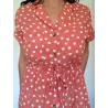 Polka Dot Shirt-Style Jumpsuit  - 3