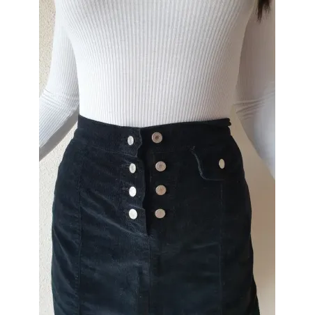 Corduroy A-Line Mini Skirt  - 1