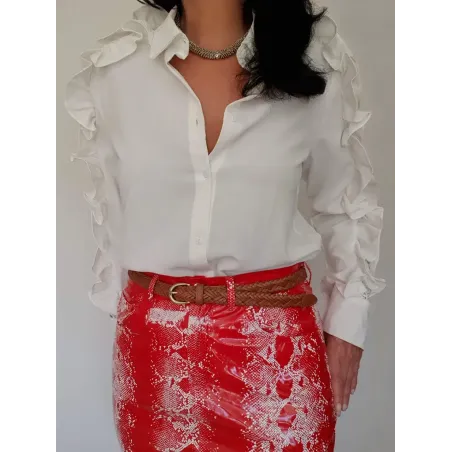 Embroidered Ruffle Shirt  - 1