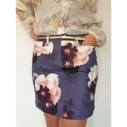 Floral Jeans-Style Skirt  - 5