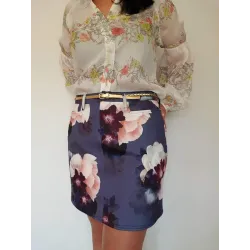 Floral Jeans-Style Skirt  - 6