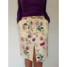 Floral Jeans-Style Midi Skirt  - 1