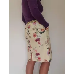 Floral Jeans-Style Midi Skirt  - 2