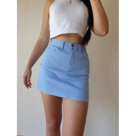 Stretch Denim Mini Skirt  - 1