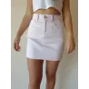 Satin Denim-Style Short Skirt  - 5