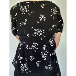 Black Floral Cropped Top  - 2
