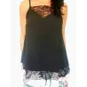Flared Black Strappy Top  - 1