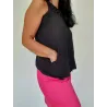 Flowy Black Top with Pockets  - 2
